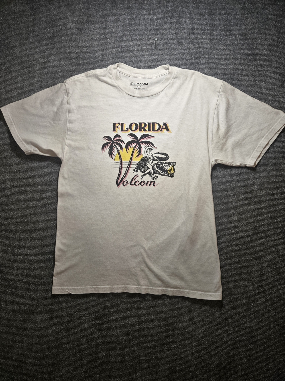 Volcom Men’s Florida Graphic Tee - Cream, Yellow, Black